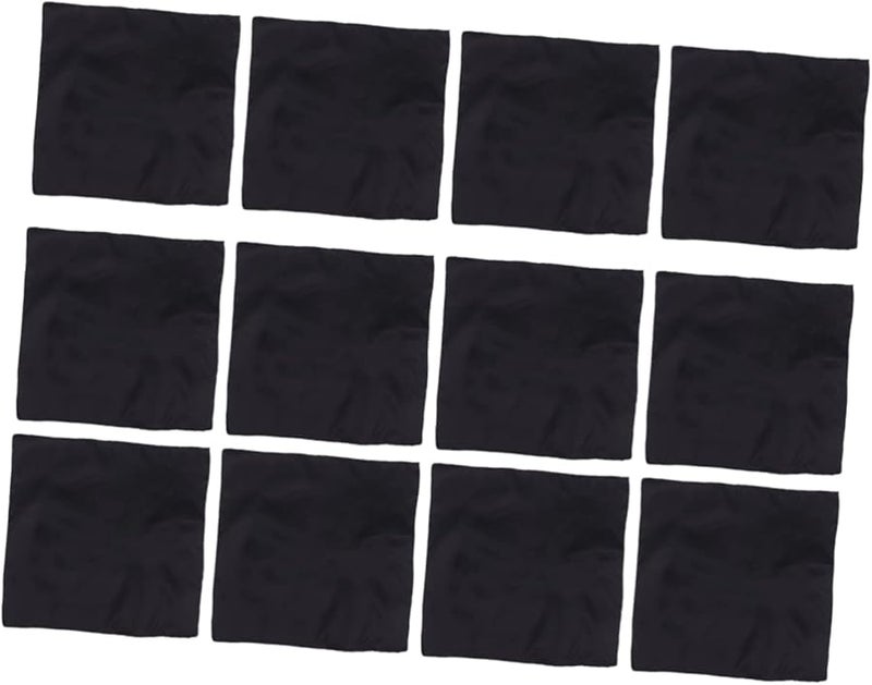 12 قطعة من مناديل القماش السوداء متعددة الاستخدامات لحفلات الزفاف والمطاعم والمنزل - Image 1